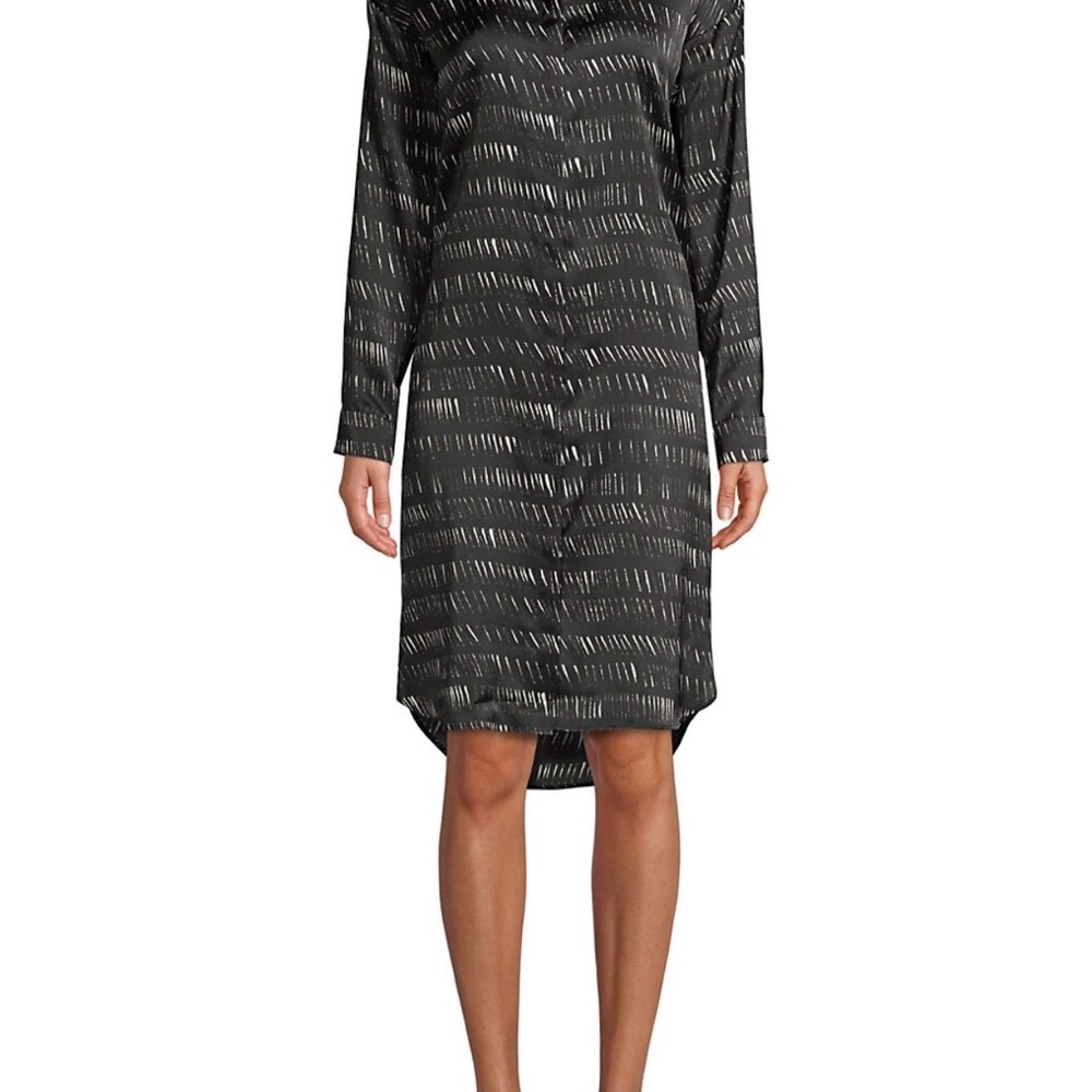 Eileen Fisher Silk Organic Cotton Dash Shirtdress M EUC